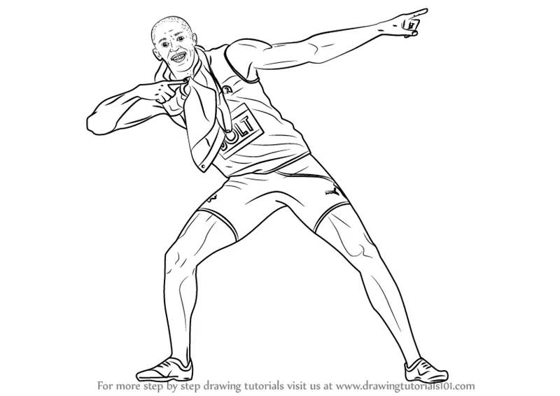 Learn How to Draw Usain Bolt (Other People) Step by Step Drawing