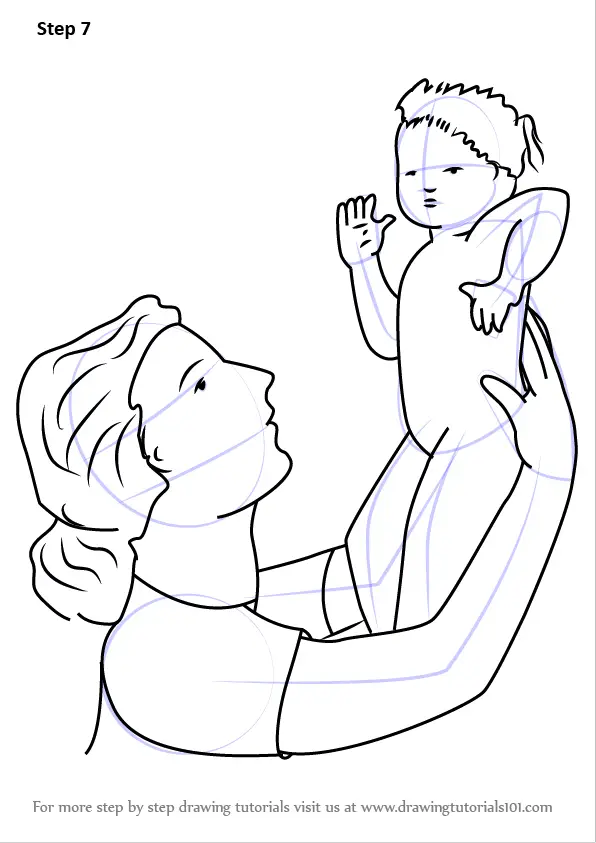 Learn How to Draw a Women Holding Child (Other People