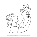 How to Draw a Women Holding Child