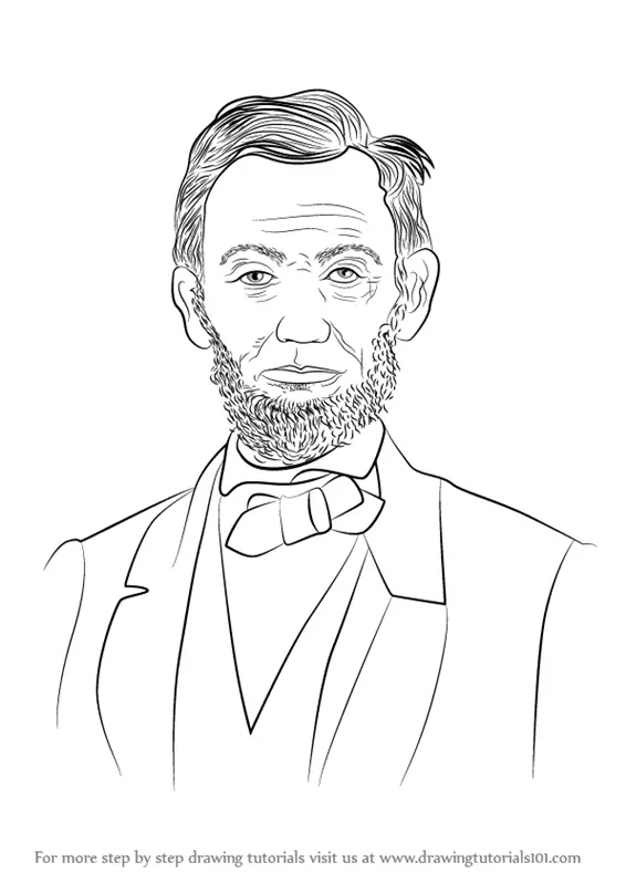 Learn How to Draw Abraham Lincoln (Politicians) Step by Step Drawing