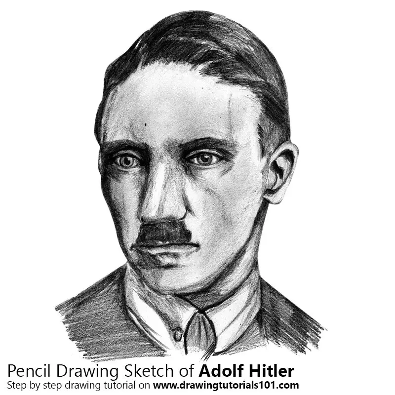 Pencil Sketch of Adolf Hitler - Pencil Drawing
