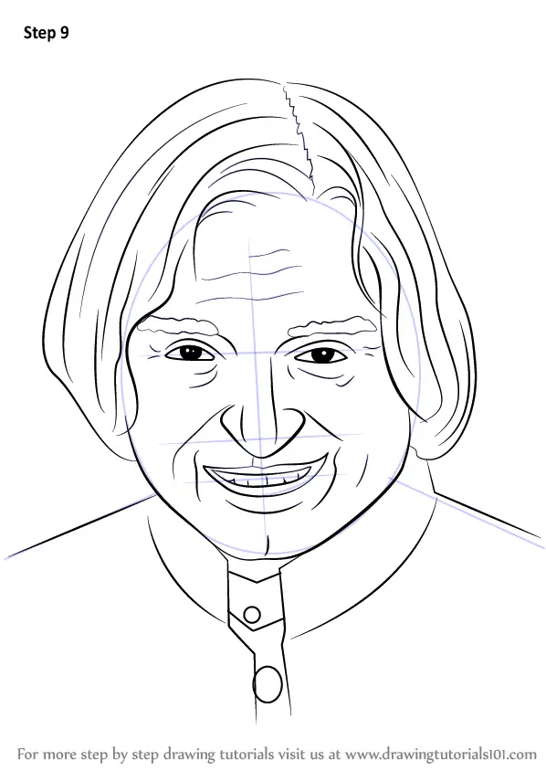 Learn How to Draw APJ Abdul Kalam Politicians Step by Step Drawing 