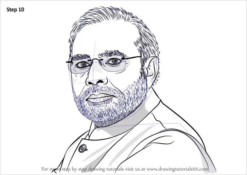 Learn How to Draw Narendra Modi Politicians Step by Step 