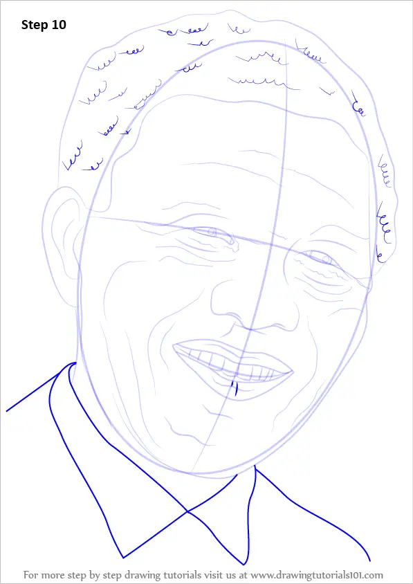 Step by Step How to Draw Nelson Mandela Face