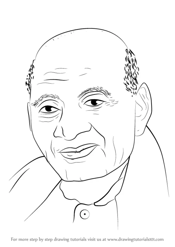 Learn How to Draw Sardar Vallabhai Patel (Politicians) Step by Step