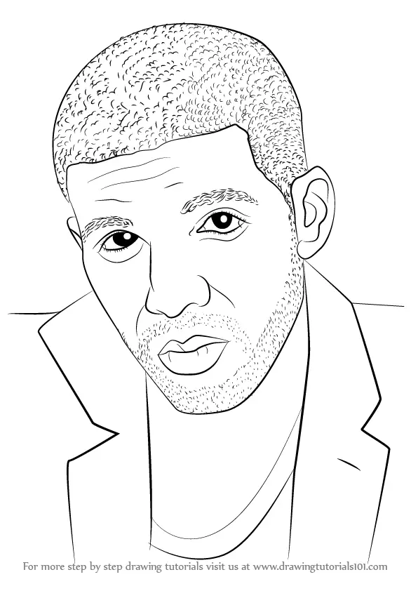 Learn How To Draw Drake Rappers Step By Step Drawing Tutorials