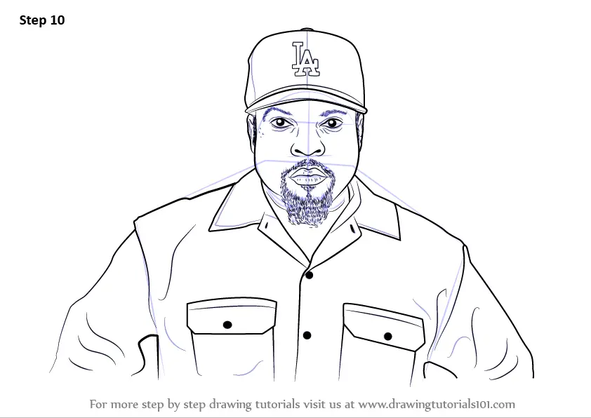 Learn How To Draw Ice Cube Rappers Step By Step Drawing Tutorials 