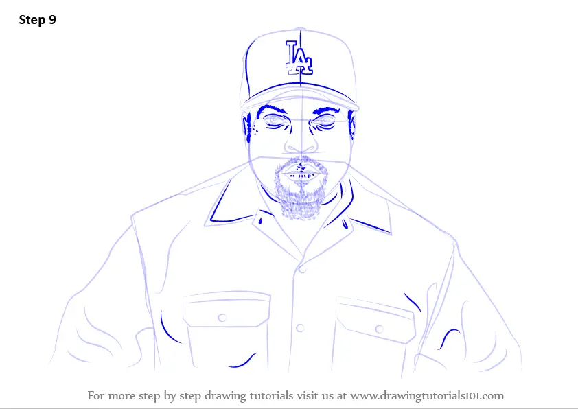 Learn How To Draw Ice Cube Rappers Step By Step Drawing Tutorials 