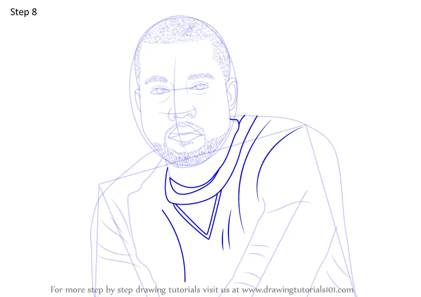 Learn How to Draw Kanye West (Rappers) Step by Step Drawing Tutorials