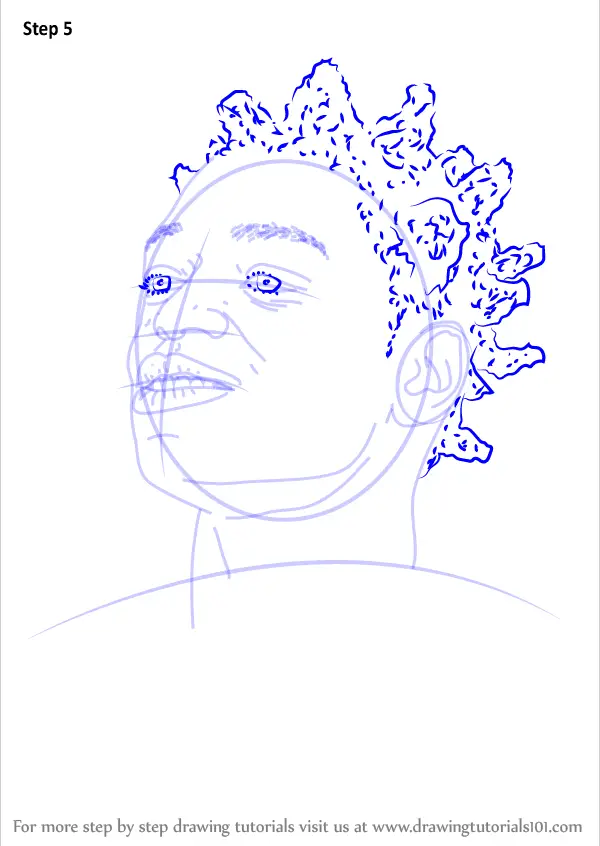 Step by Step How to Draw Kodak Black