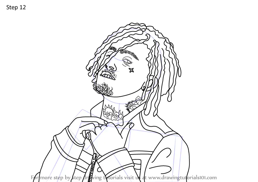 Learn How to Draw Lil Pump (Rappers) Step by Step : Drawing Tutorials