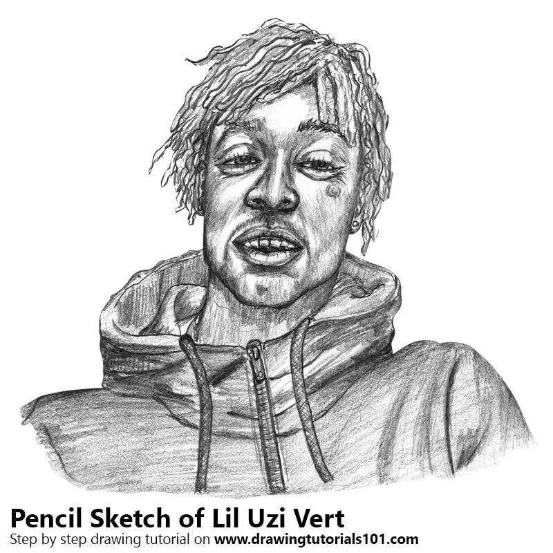 Pencil Sketch of Lil Uzi Vert - Pencil Drawing
