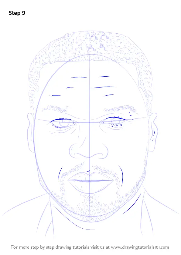 Learn How to Draw 50 Cent (Singers) Step by Step : Drawing Tutorials