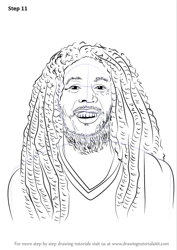 Learn How to Draw Bob Marley (Singers) Step by Step : Drawing Tutorials