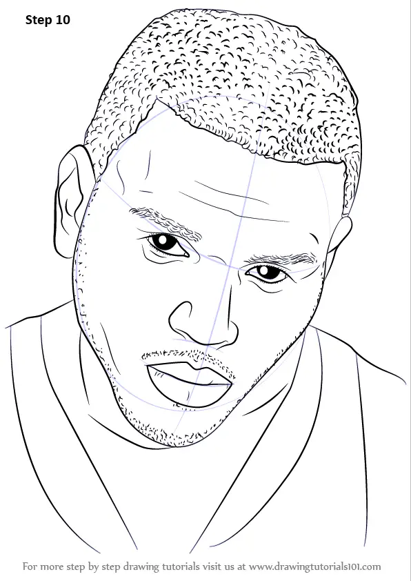 Learn How to Draw Chris Brown (Singers) Step by Step : Drawing Tutorials