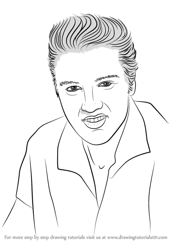 Learn How to Draw Elvis Presley (Singers) Step by Step Drawing Tutorials
