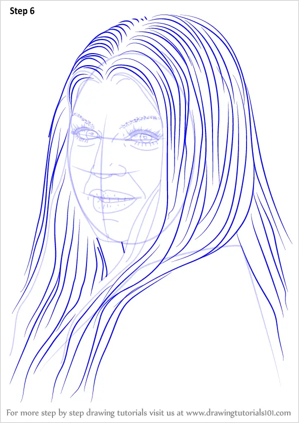 Learn How to Draw Fergie (Singers) Step by Step : Drawing Tutorials