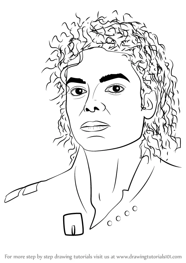 Learn How to Draw Michael Jackson (Singers) Step by Step : Drawing ...