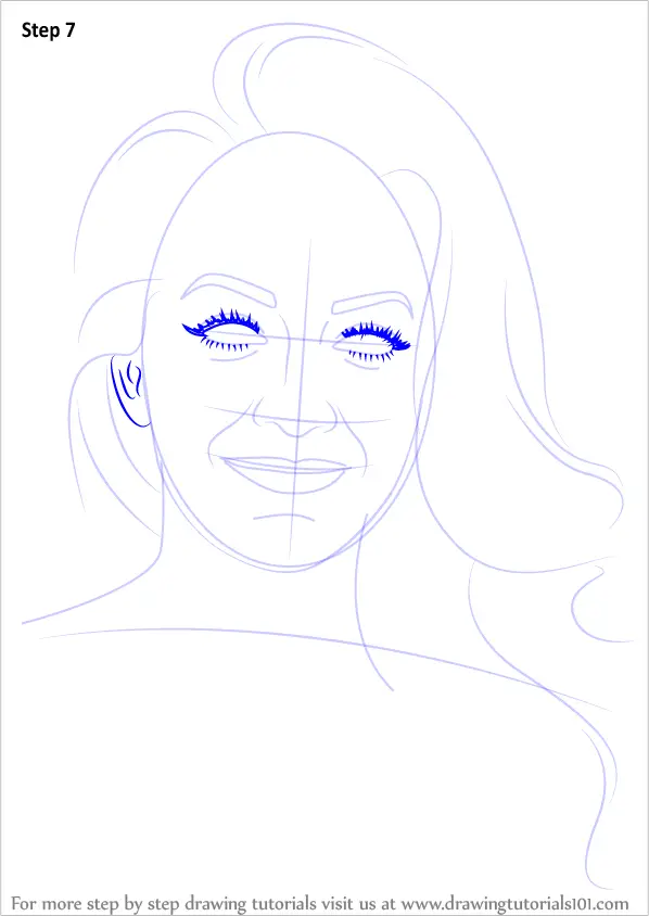 Learn How to Draw Rita Ora (Singers) Step by Step : Drawing Tutorials