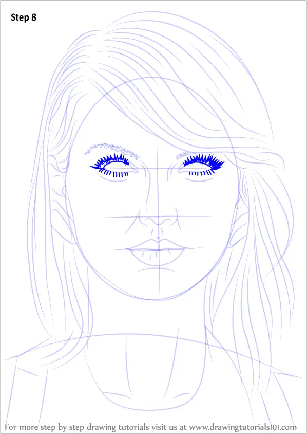 How To Draw Taylor Swift Easy, Step by Step, Drawing Guide, by Dawn -  DragoArt