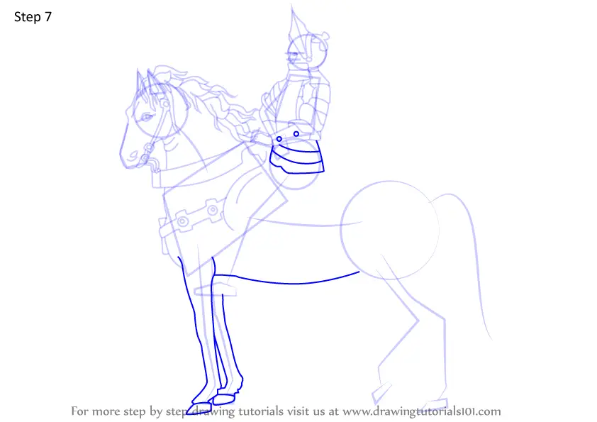 Learn How to Draw a Knight on Horse (Warriors) Step by Step : Drawing ...