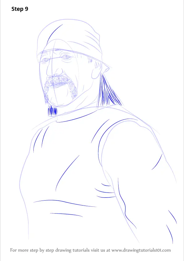 Learn How to Draw Hulk Hogan (Wrestlers) Step by Step Drawing Tutorials