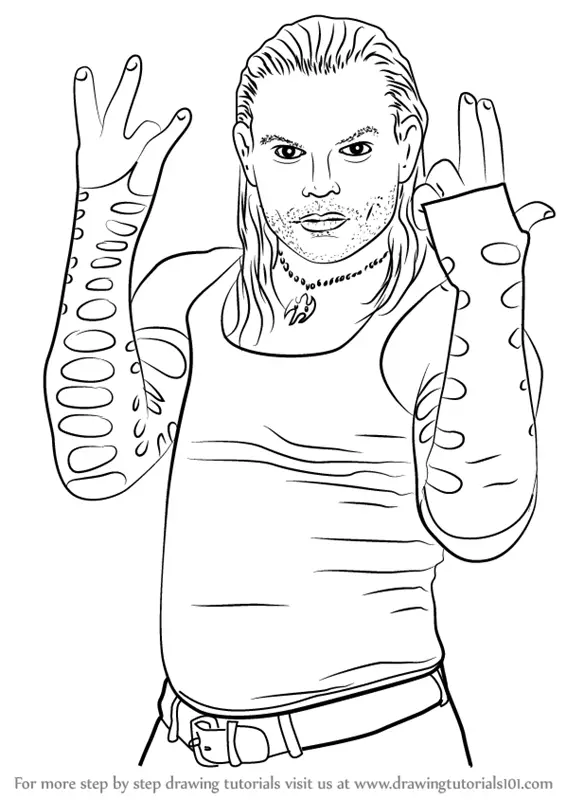 Learn How to Draw Jeff Hardy (Wrestlers) Step by Step : Drawing Tutorials