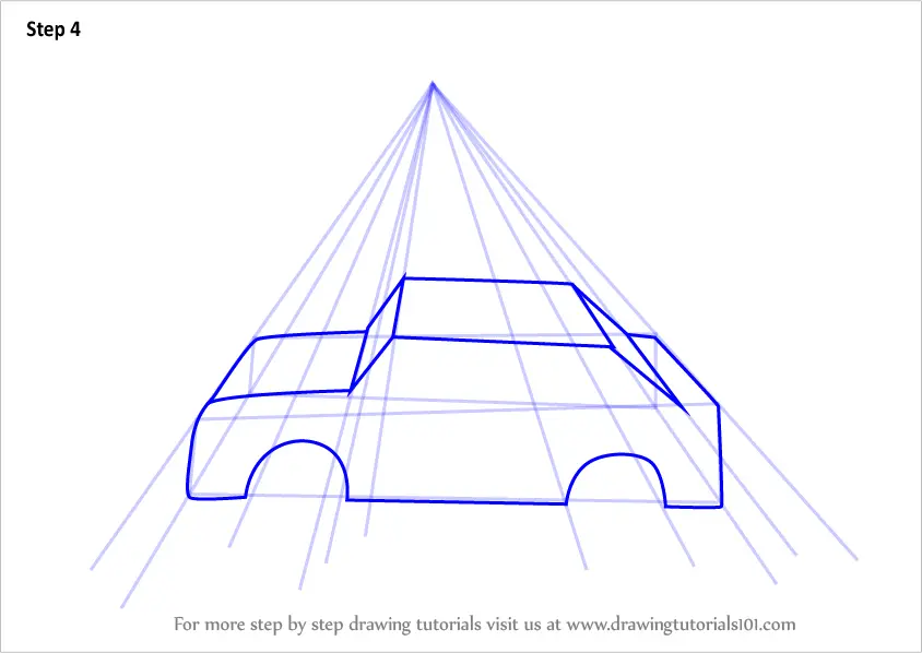 Learn How to Draw One Point Perspective Car (One Point Perspective