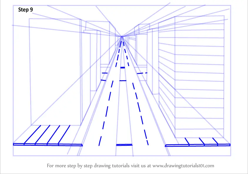 Learn How to Draw One Point Perspective City (One Point Perspective ...