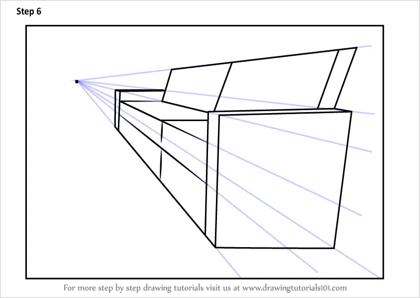 Как нарисовать диван в угловой перспективе