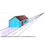 How to Draw One Point Perspective House