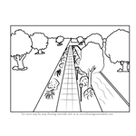 How to Draw One Point Perspective Landscape