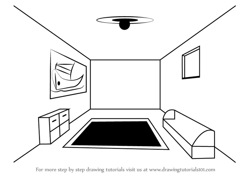 Learn How to Draw a Room using One Point Perspective (One Point