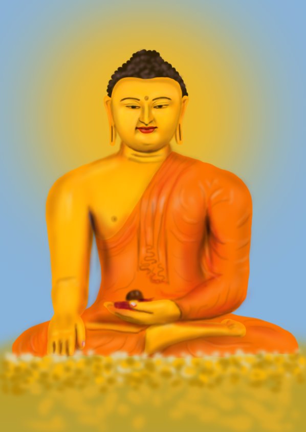 Learn How to Draw a Buddha Meditating (Buddhism) Step by Step Drawing