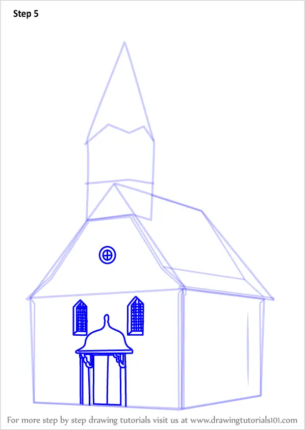 Learn How to Draw a Church Building Christianity Step by Step 