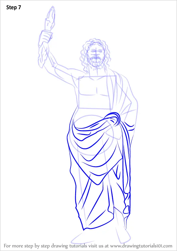 Learn How to Draw Zeus (Greek Gods) Step by Step : Drawing Tutorials
