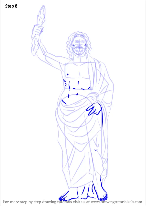 Learn How to Draw Zeus (Greek Gods) Step by Step : Drawing Tutorials