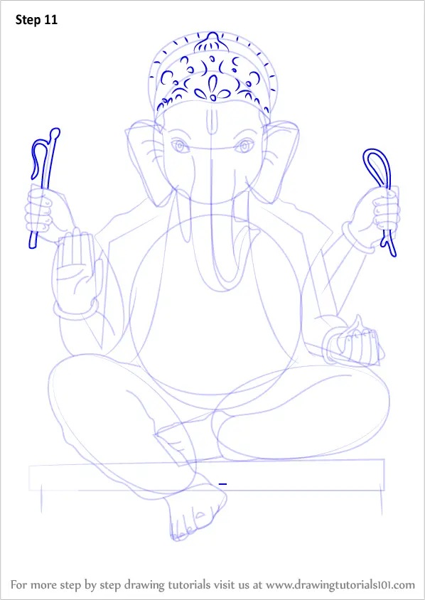 Learn How to Draw Ganpati Bappa (Hinduism) Step by Step : Drawing Tutorials