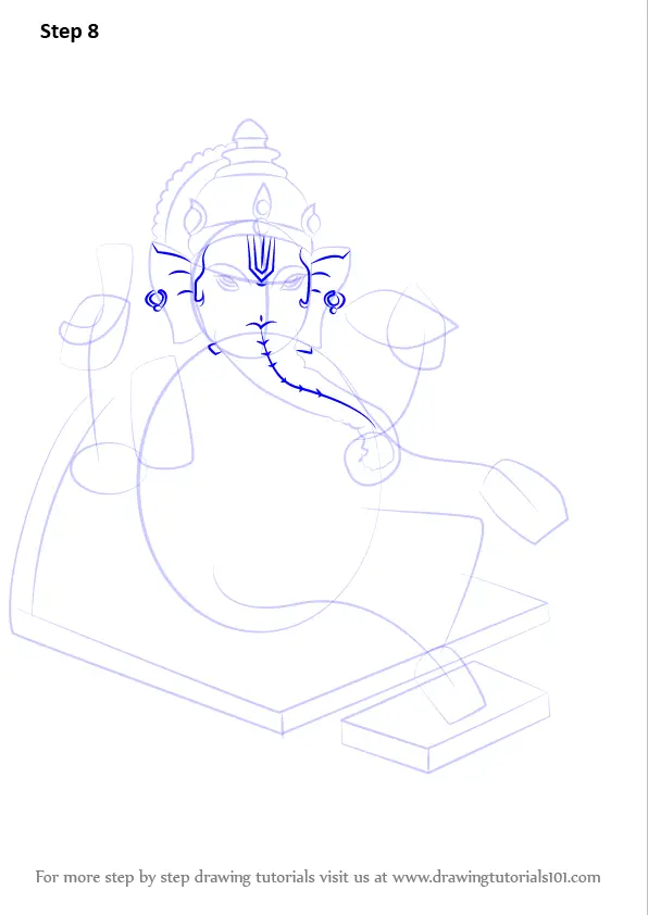 Learn How to Draw Ganpati (Hinduism) Step by Step : Drawing Tutorials