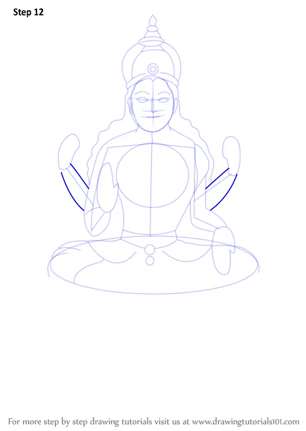 Learn How to Draw Lakshmi Mata (Hinduism) Step by Step : Drawing Tutorials