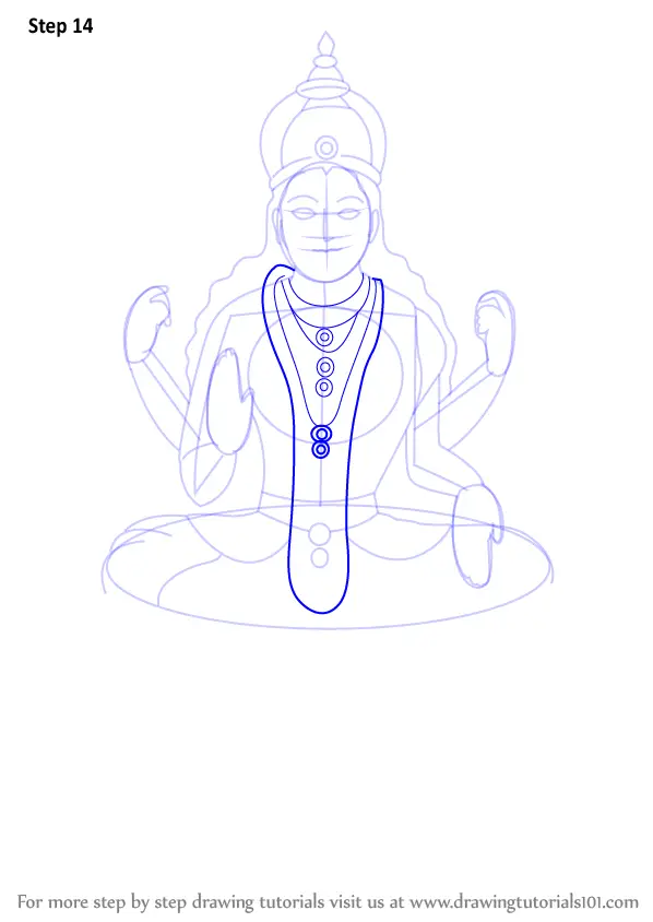 Learn How to Draw Lakshmi Mata (Hinduism) Step by Step : Drawing Tutorials