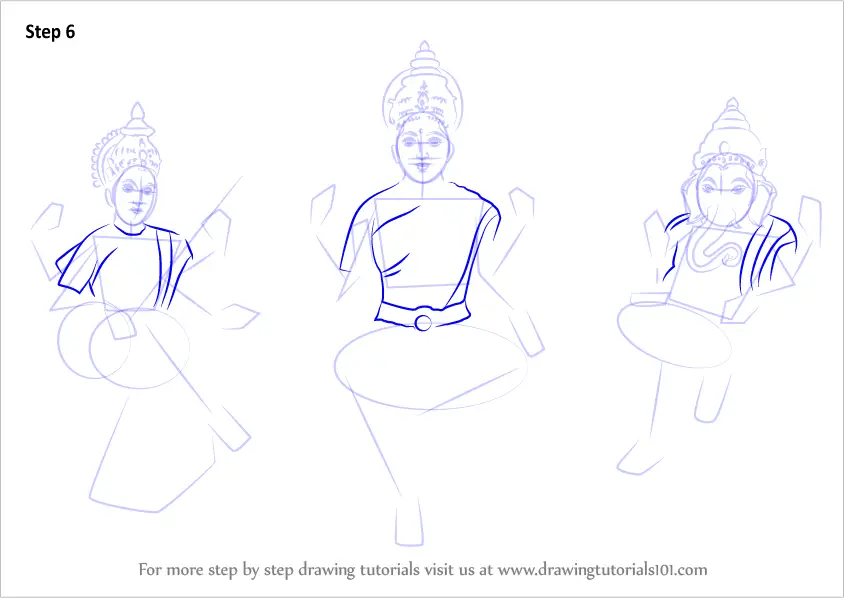 Learn How to Draw Laxmi Ganesh Saraswati (Hinduism) Step by Step ...