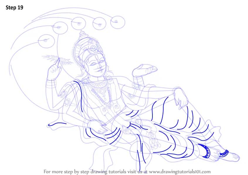 Learn How To Draw Lord Vishnu Hinduism Step By Step Drawing Tutorials