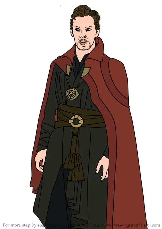 Download Step by Step How to Draw Doctor Strange from Avengers Endgame : DrawingTutorials101.com