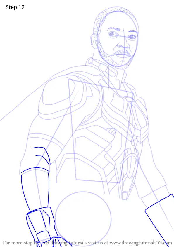 Learn How to Draw Falcon from Avengers Endgame (Avengers: Endgame) Step