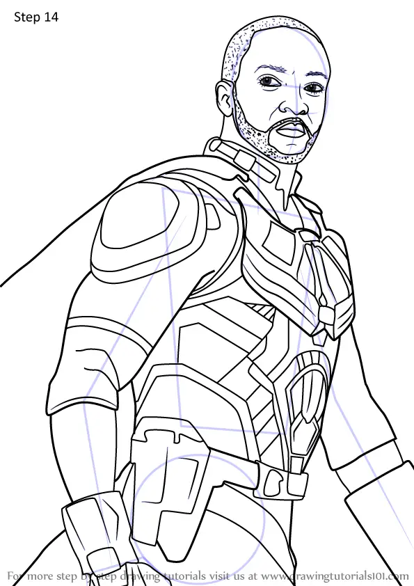 Learn How to Draw Falcon from Avengers Endgame Avengers Endgame Step 