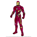 How to Draw Iron Man from Avengers Endgame