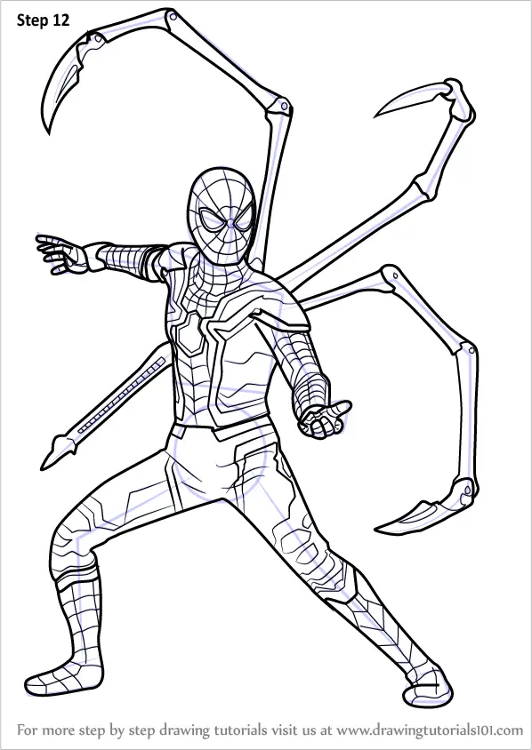 Learn How to Draw Iron Spider from Avengers Infinity War (Avengers