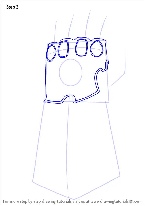 Step By Step How To Draw The Infinity Gauntlet From Avengers Infinity War Drawingtutorials101 Com - roblox infinity gauntlet how to get