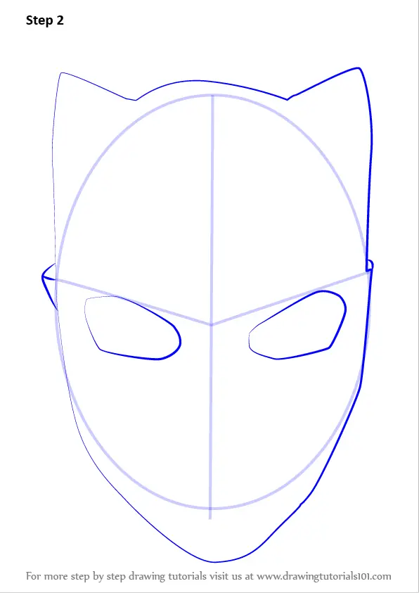 Step By Step How To Draw Black Panther Mask Drawingtutorials101 Com - roblox black panther mask free
